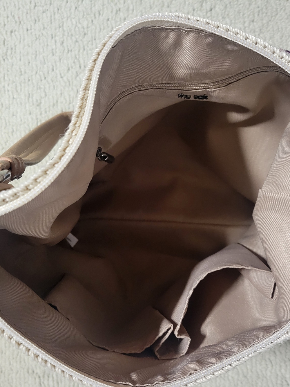 The Sak Crochet Shoulder Bag in Cream with Pastel Stripes - Picture 6 of 6